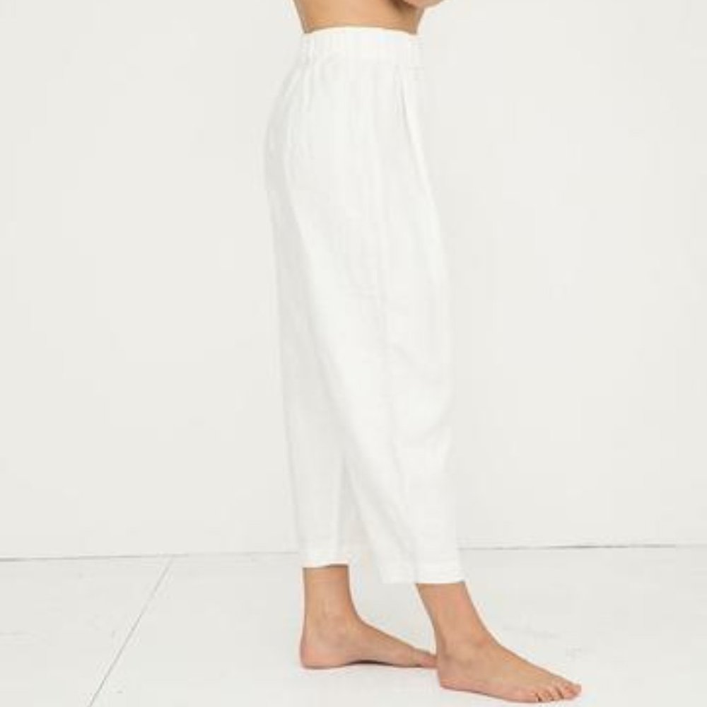 Elizabeth Suzann Andy Trouser Size M-R in Ivory Linen